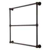 Palatine 36-Inch x 32-Inch Brass Wall Mount 3-Tier Towel Rack