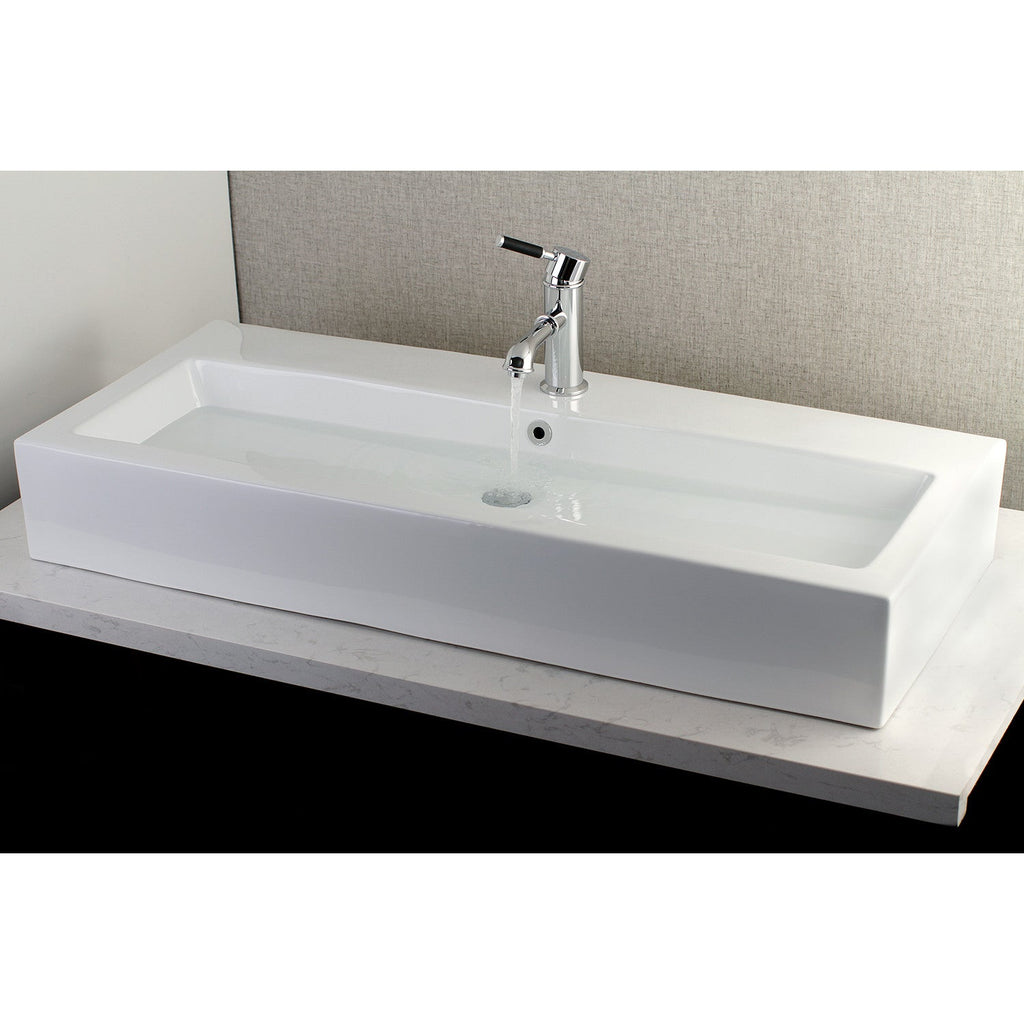 Anne 39-Inch Ceramic Rectangular Vessel Sink (Single-Hole)