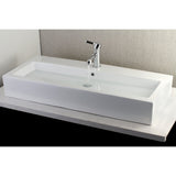 Anne 39-Inch Porcelain Rectangular Vessel Sink (Single-Hole)