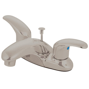 Legacy Two-Handle 3-Hole Deck Mount 4" Centerset Bathroom Faucet with Plastic Pop-Up