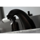 Paris Two-Handle 3-Hole Deck Mount Widespread Bathroom Faucet with Plastic Pop-Up