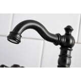 American Classic Two-Handle 3-Hole Deck Mount Widespread Bathroom Faucet with Brass Pop-Up Drain