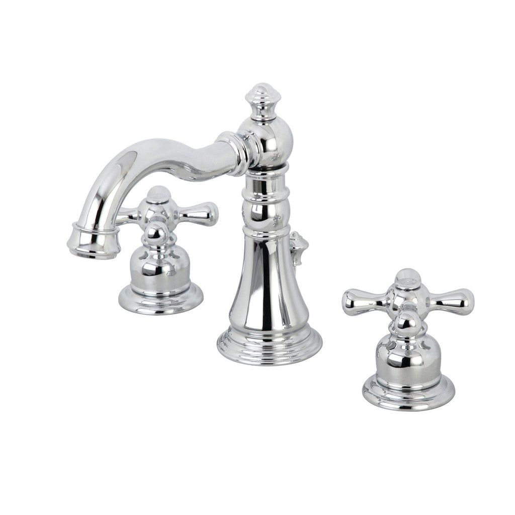 American Classic Two-Handle 3-Hole Deck Mount Widespread Bathroom Faucet with Retail Pop-Up Drain