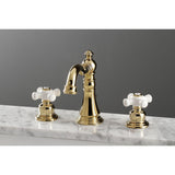 American Classic Two-Handle 3-Hole Deck Mount Widespread Bathroom Faucet with Pop-Up Drain