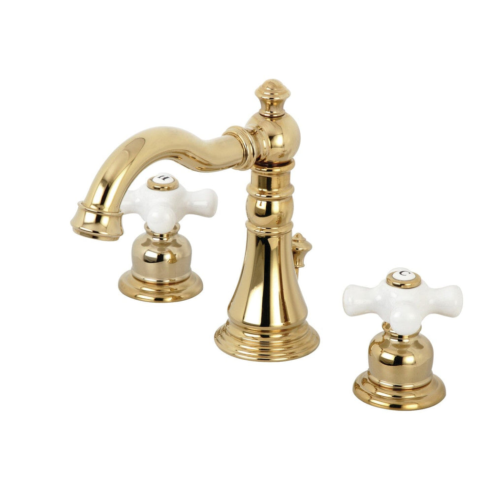 American Classic Two-Handle 3-Hole Deck Mount Widespread Bathroom Faucet with Pop-Up Drain