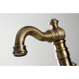 American Classic Two-Handle 3-Hole Deck Mount Widespread Bathroom Faucet with Brass Pop-Up Drain