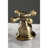American Classic Two-Handle 3-Hole Deck Mount Widespread Bathroom Faucet with Brass Pop-Up Drain