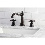 American Classic Two-Handle 3-Hole Deck Mount Widespread Bathroom Faucet with Retail Pop-Up Drain