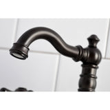 American Classic Two-Handle 3-Hole Deck Mount Widespread Bathroom Faucet with Retail Pop-Up Drain