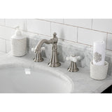 American Classic Two-Handle 3-Hole Deck Mount Widespread Bathroom Faucet with Retail Pop-Up Drain