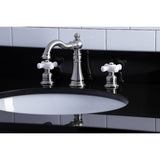 American Classic Two-Handle 3-Hole Deck Mount Widespread Bathroom Faucet with Pop-Up Drain