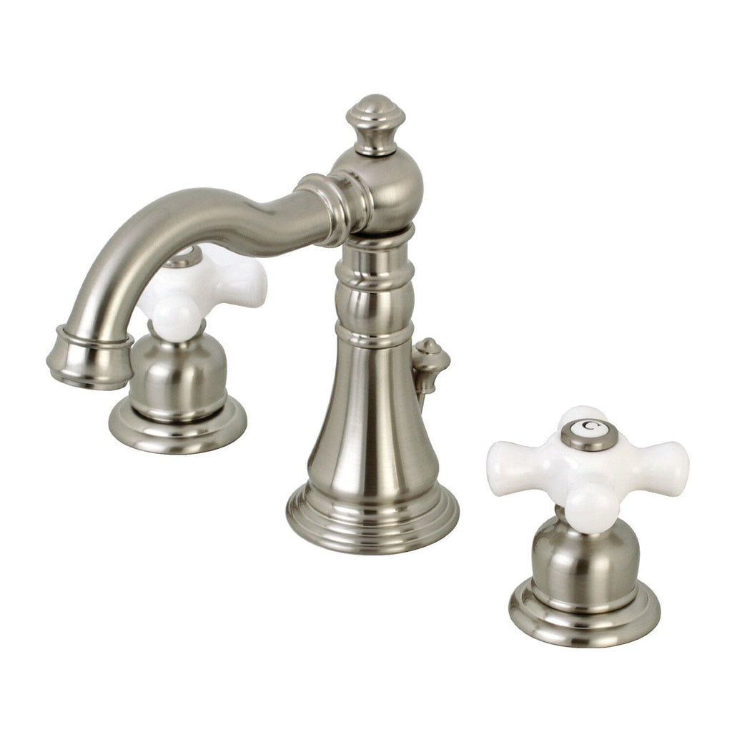 American Classic Two-Handle 3-Hole Deck Mount Widespread Bathroom Faucet with Pop-Up Drain