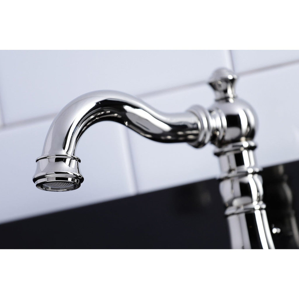 American Classic Two-Handle 3-Hole Deck Mount Widespread Bathroom Faucet with Brass Pop-Up Drain