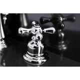 American Classic Two-Handle 3-Hole Deck Mount Widespread Bathroom Faucet with Brass Pop-Up Drain