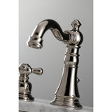 American Classic Two-Handle 3-Hole Deck Mount Widespread Bathroom Faucet with Brass Pop-Up Drain