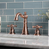American Classic Two-Handle 3-Hole Deck Mount Widespread Bathroom Faucet with Brass Pop-Up Drain