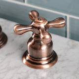 American Classic Two-Handle 3-Hole Deck Mount Widespread Bathroom Faucet with Brass Pop-Up Drain