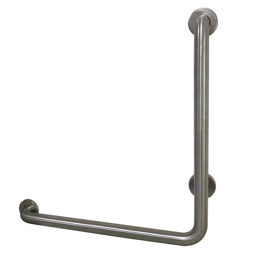 Made To Match 24-Inch x 24-Inch L-Shaped Stainless Steel ADA Grab Bar - Left Hand