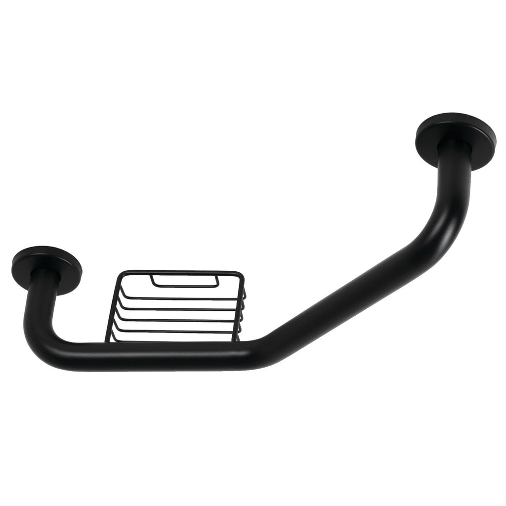 Meridian 10-Inch x 12-Inch Angled Stainless Steel Grab Bar with Soap Holder