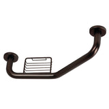 Meridian 10-Inch x 12-Inch Angled Stainless Steel Grab Bar with Soap Holder