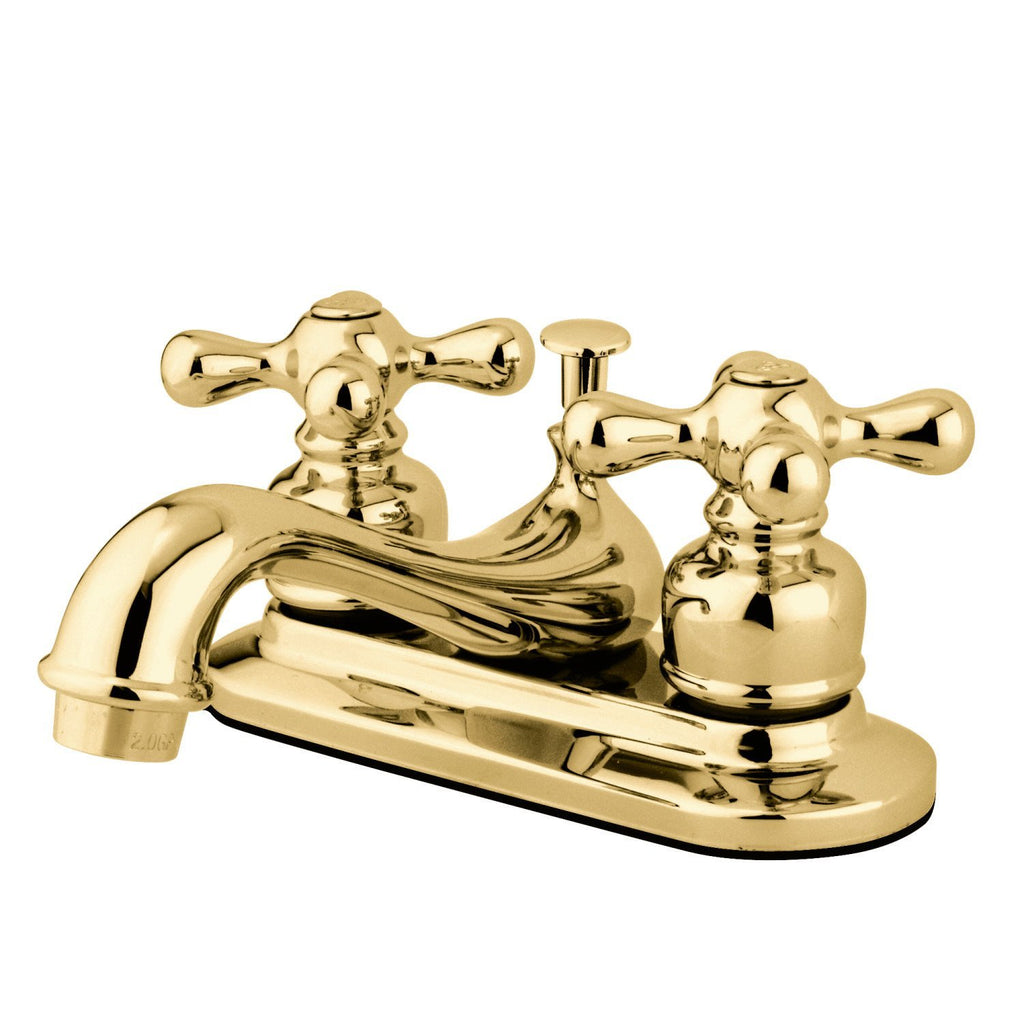Restoration Double-Handle 3-Hole Deck Mount 4-Inch Centerset Bathroom Faucet with Pop-Up Drain