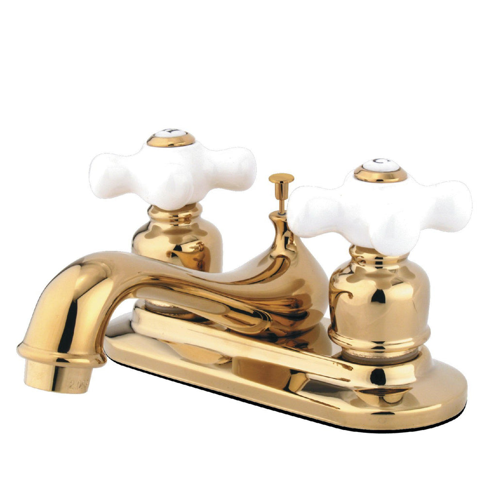 Restoration Double-Handle 3-Hole Deck Mount 4-Inch Centerset Bathroom Faucet with Pop-Up Drain