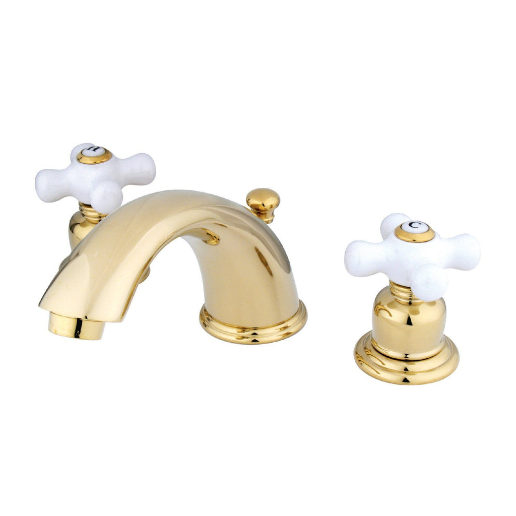 English Country Two-Handle 3-Hole Deck Mount Widespread Bathroom Faucet with Pop-Up Drain