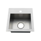 Uptowne 15-Inch Stainless Steel Self-Rimming Single Bowl Dual Mount Kitchen Sink