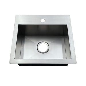 Uptowne 19-Inch Stainless Steel Undermount or Drop-In 1-Hole Single Bowl Dual-Mount Kitchen Sink