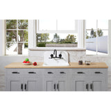 Arcticstone 24-Inch Solid Surface White Stone 2-Hole Single Bowl Top-Mount Kitchen Sink