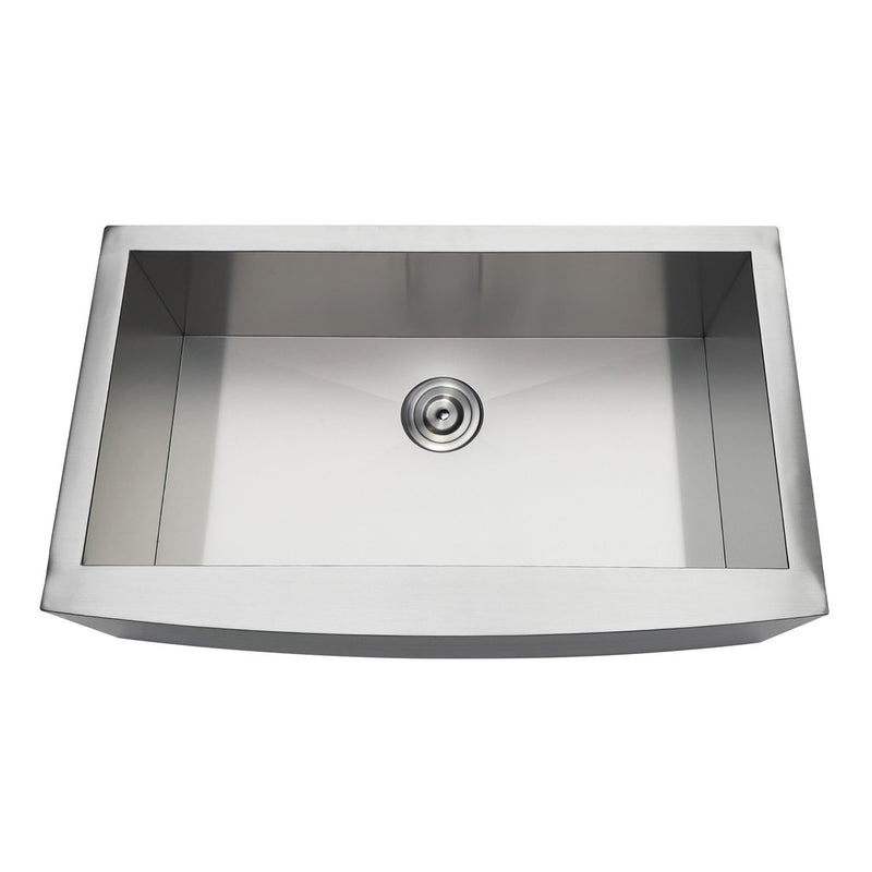 Uptowne 33-Inch Stainless Steel Apron-Front Single Bowl Farmhouse Kitchen Sink with Strainer