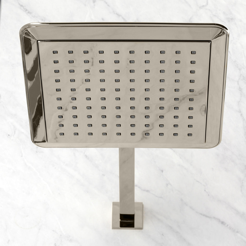 Claremont 9-5/8 Inch Square Raindrop ABS Shower Head with 15-3/4 Inch Shower Arm