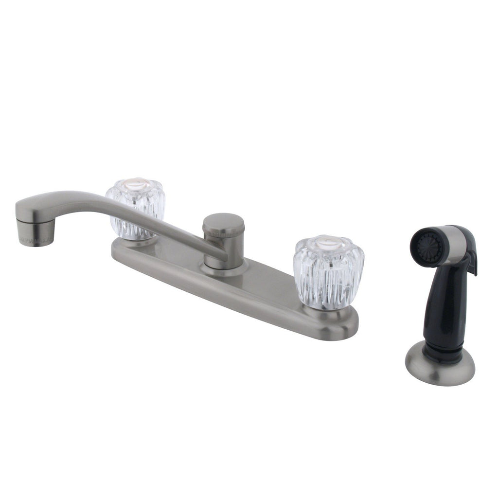 Americana Two-Handle 4-Hole 8" Centerset Kitchen Faucet with Side Sprayer