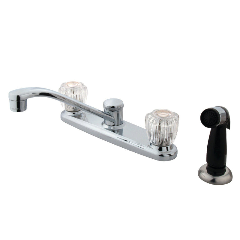 Americana Two-Handle 4-Hole 8" Centerset Kitchen Faucet with Side Sprayer