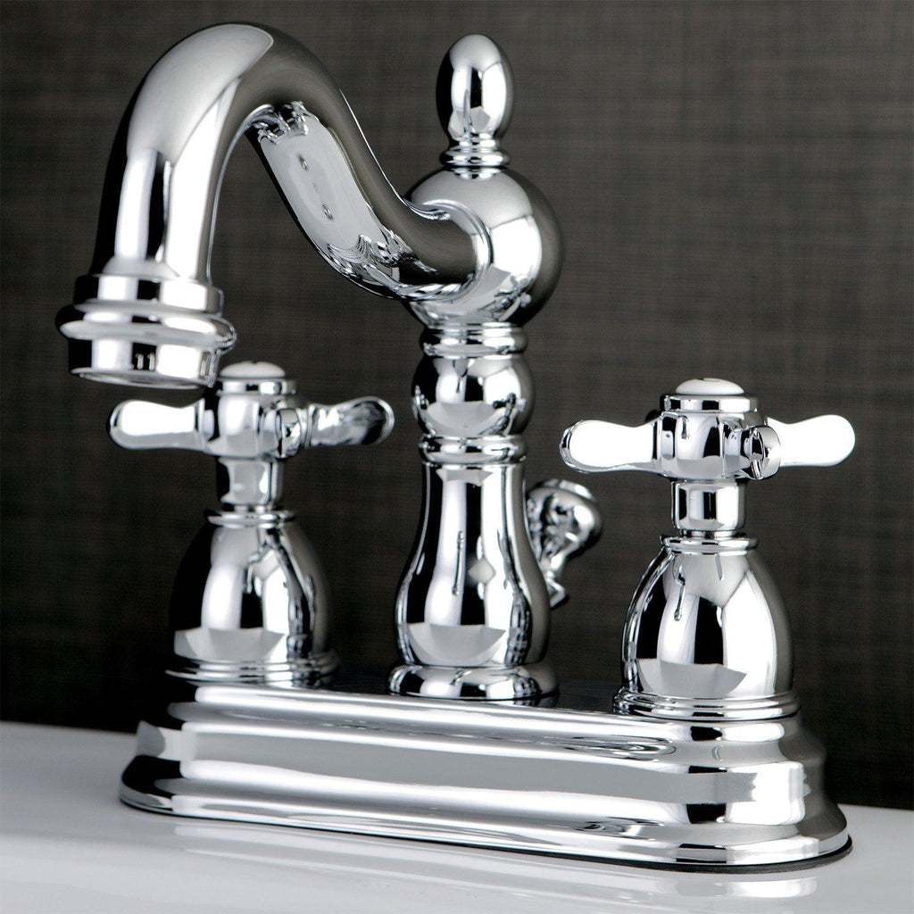 Essex Double-Handle 3-Hole Deck Mount 4-Inch Centerset Bathroom Faucet with Pop-Up Drain