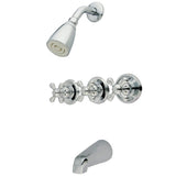 Victorian Triple-Handle Tub and Shower Faucet