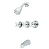 Victorian Triple-Handle Tub and Shower Faucet