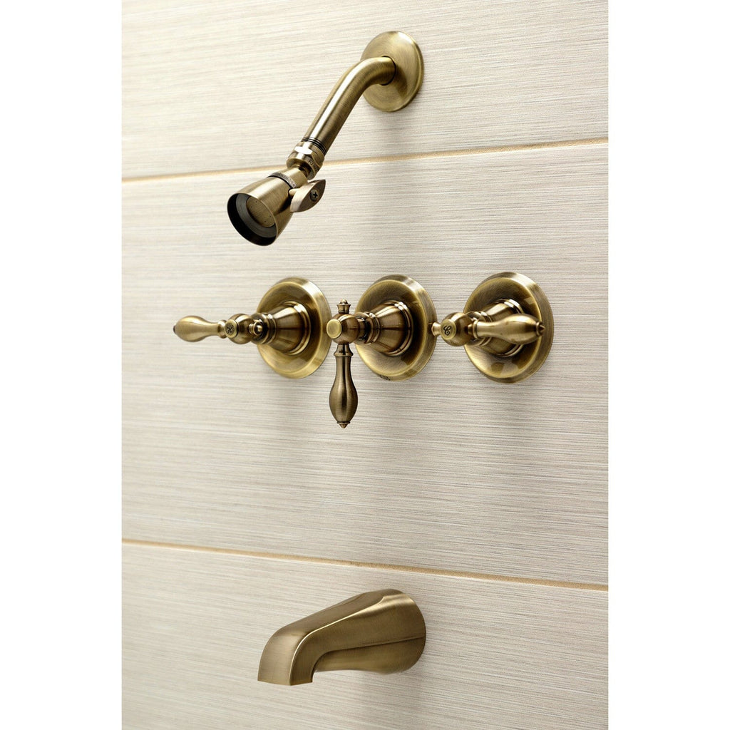 American Classic Triple-Handle Tub and Shower Faucet