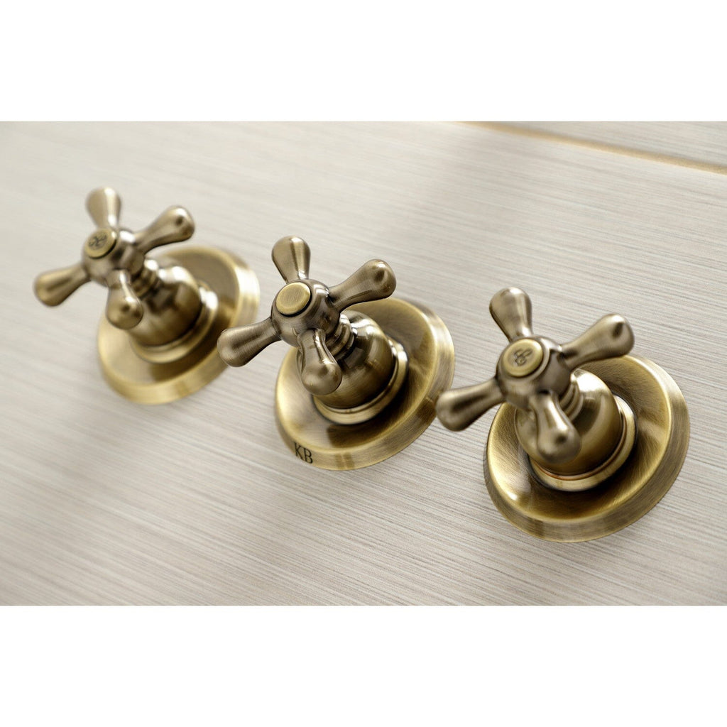 Victorian Triple-Handle Tub and Shower Faucet