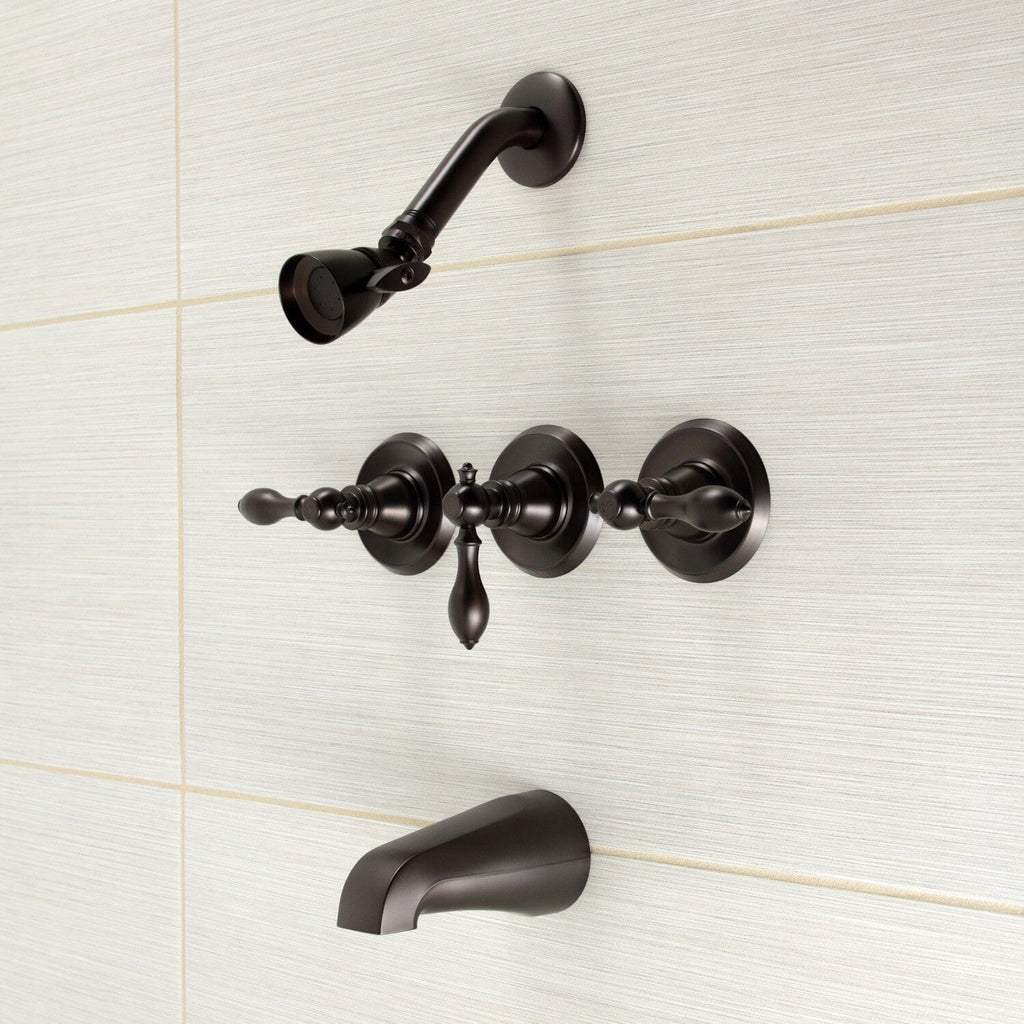 American Classic Triple-Handle Tub and Shower Faucet