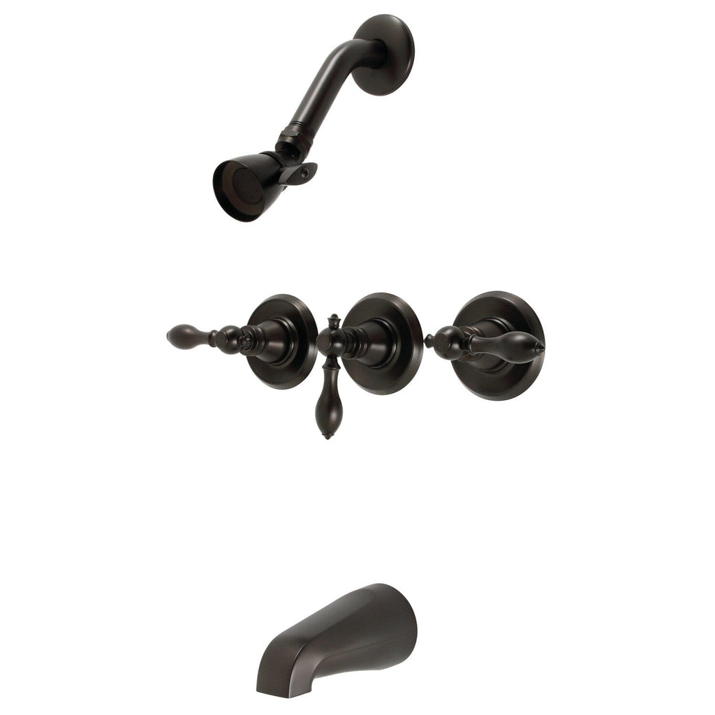 American Classic Triple-Handle Tub and Shower Faucet
