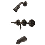Victorian Triple-Handle Tub and Shower Faucet