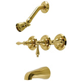 Victorian Triple-Handle Tub and Shower Faucet