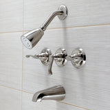Royal Three-Handle 5-Hole Wall Mount Tub and Shower Faucet