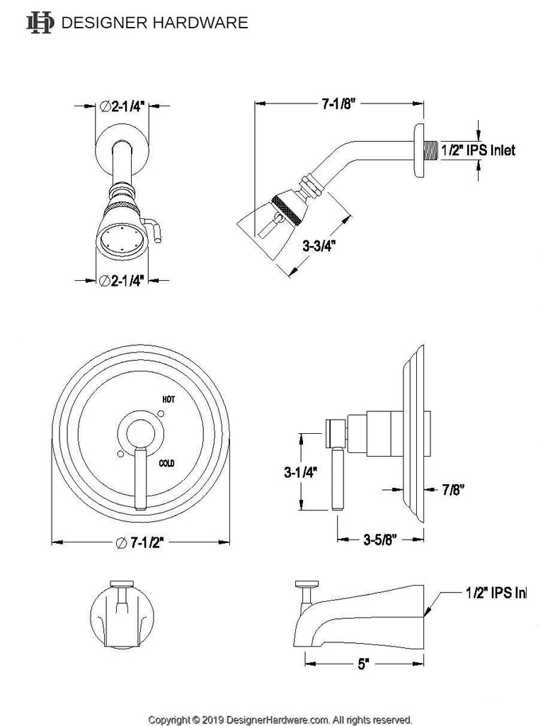 Concord Single-Handle Pressure Balanced Tub and Shower Faucet, Trim Only