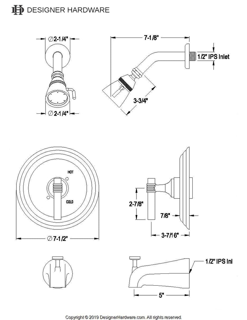 Milano Single-Handle Pressure Balanced Tub and Shower Faucet, Trim Only