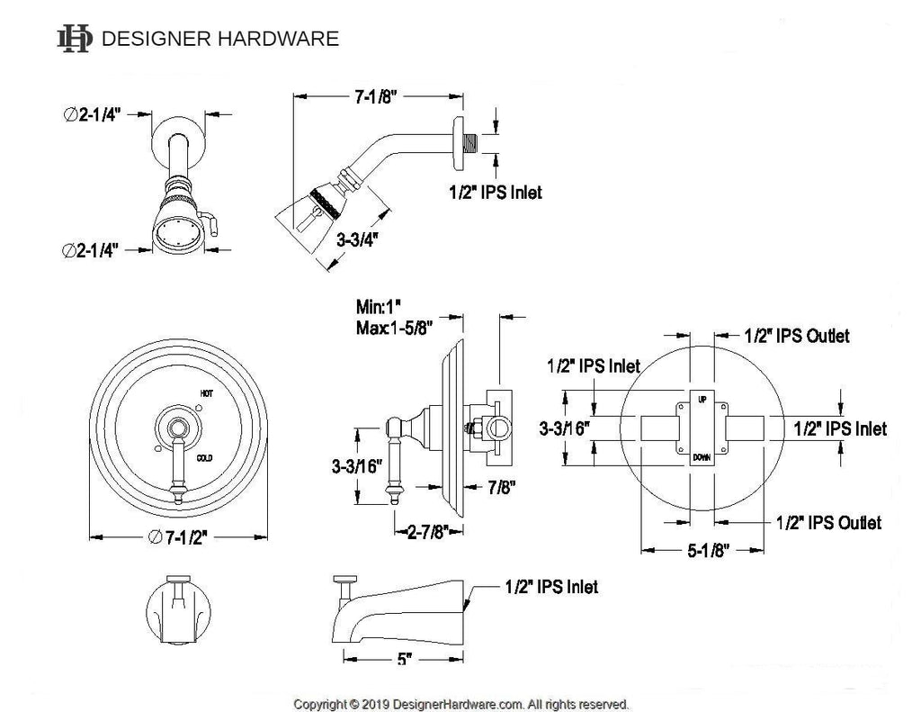 Templeton Single-Handle Pressure Balanced Tub and Shower Faucet