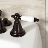 Victorian Three-Handle Vertical Spray Bidet Faucet with Brass Pop-Up