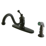 Single-Handle 2-or-4 Hole Deck Mount Kitchen Faucet with Side Sprayer