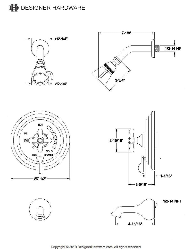 Single-Handle Pressure Balanced Tub and Shower Faucet, Trim Only